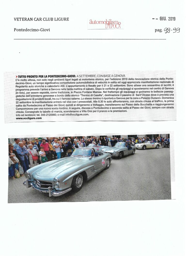 42 Automobilismo d'Epoca giugno