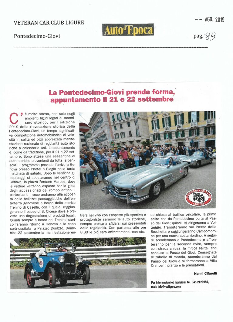 43 Auto d'Epoca agosto