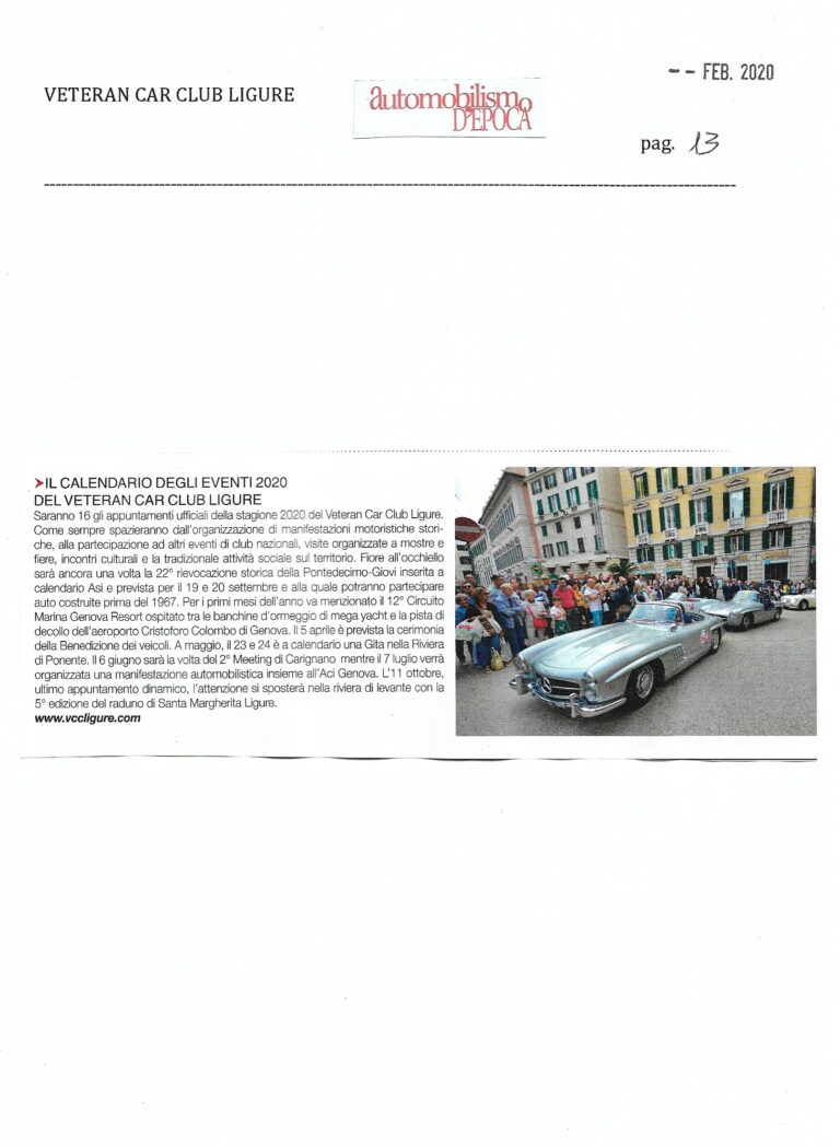 7 Automobilismo d'Epoca febbraio